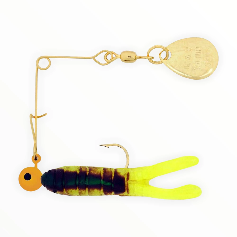 H&H Gold Cajun Split Tail Beetle Spins 3 H&H Gold Cajun Split Tail Beetle Spins
